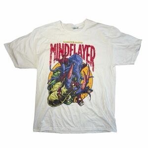 Dungeons & Dragons Mind Flayer Men's White Vintage T-Shirt Size Large